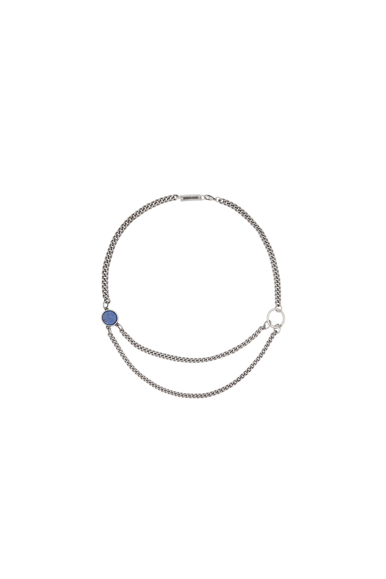 LAYERED TWO RING NECKLACE (BLUE STONE)메종미네드 MAISON MINED 메종미네드