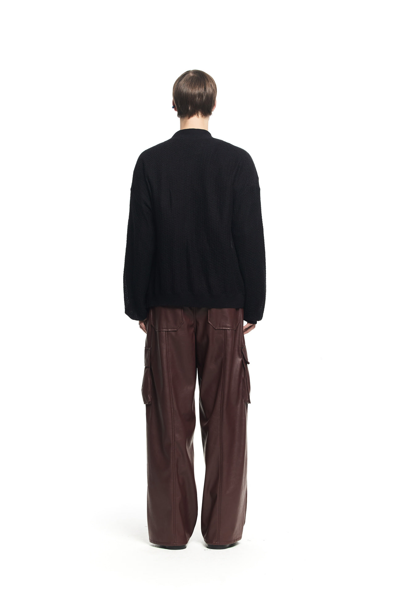 LEATHER OUT CARPENTER WIDE PANTS RED메종미네드 MAISON MINED 메종미네드