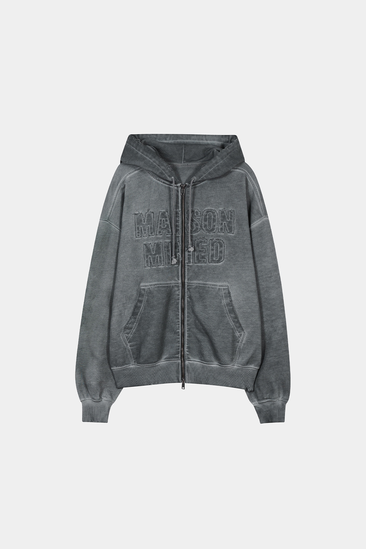 MINED CUT OUT PATCH HOOD ZIP-UP GREY메종미네드 MAISON MINED 메종미네드