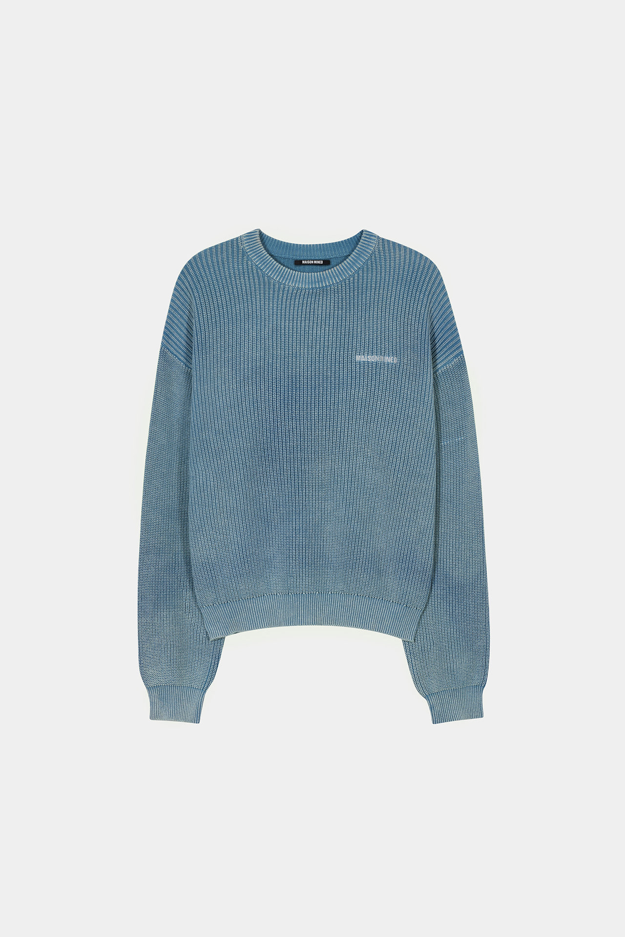 MOIRE WASHED KNIT BLUE메종미네드 MAISON MINED 메종미네드
