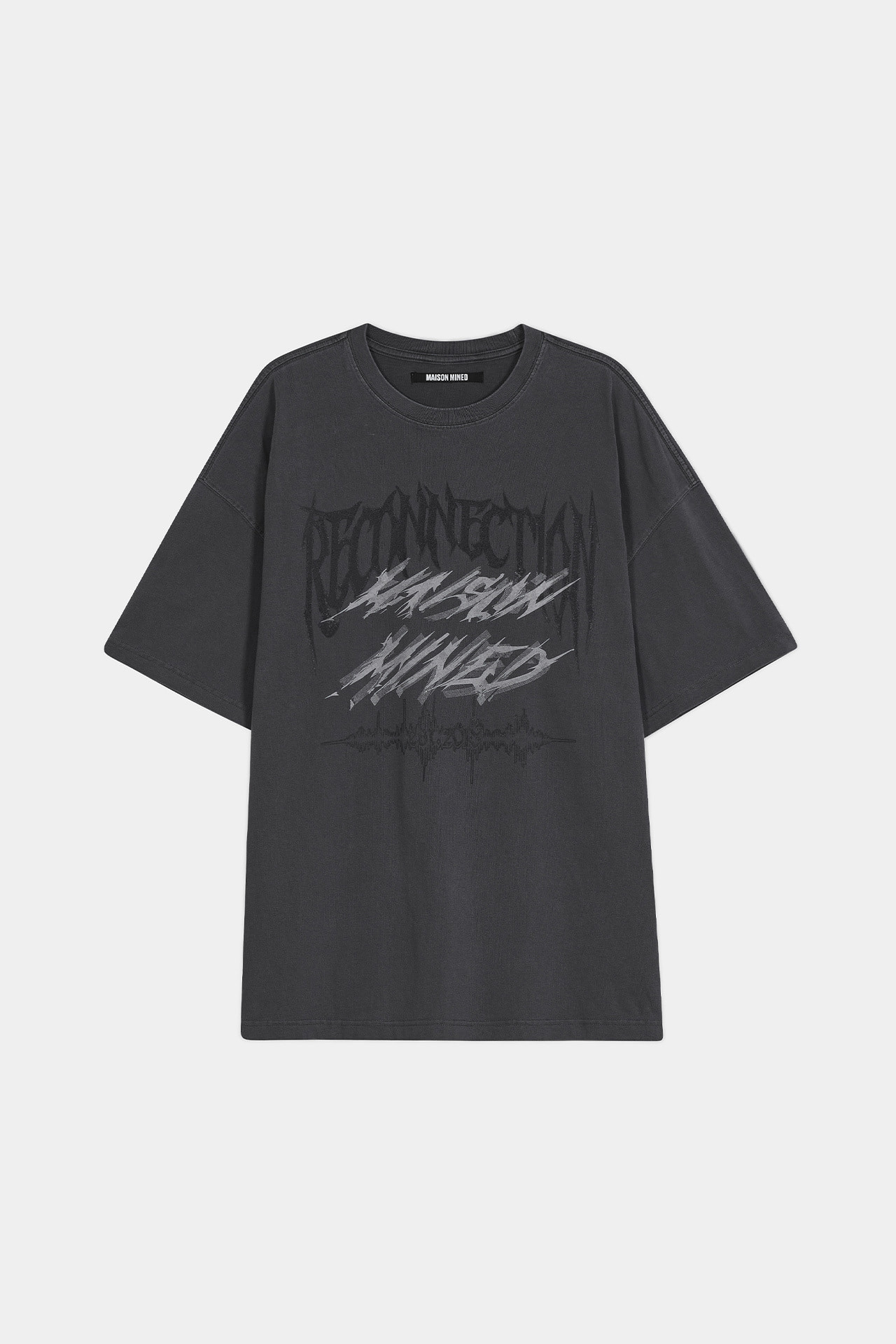 DECAY WASHED HALF T CHARCOAL메종미네드 MAISON MINED 메종미네드